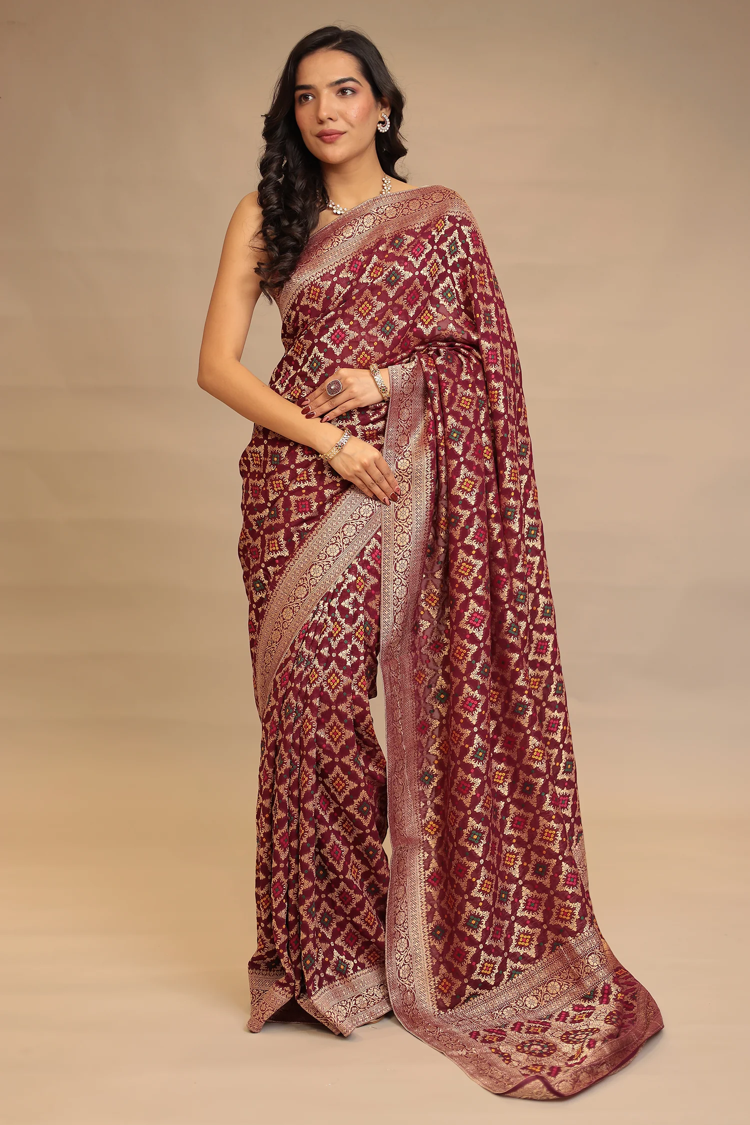 Bandhej Georgette Saree